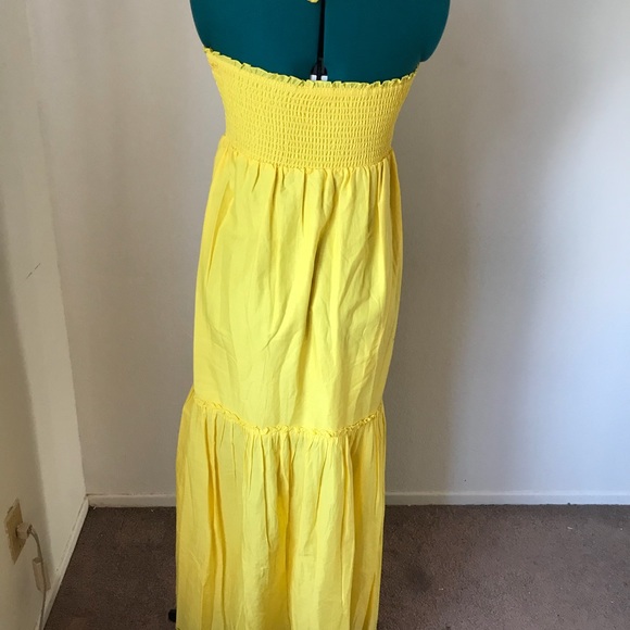 SOLDYellow long comfy mermaid summer dress sz M - Picture 5 of 5